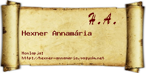 Hexner Annamária névjegykártya